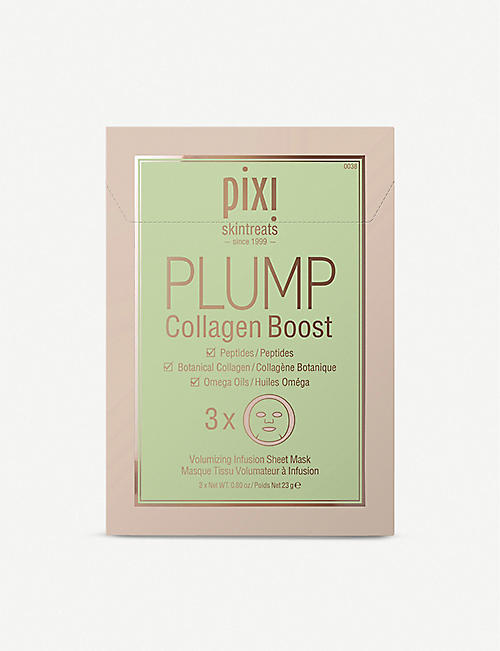 PIXI: PLUMP Collagen Boost Sheet Mask pack of three