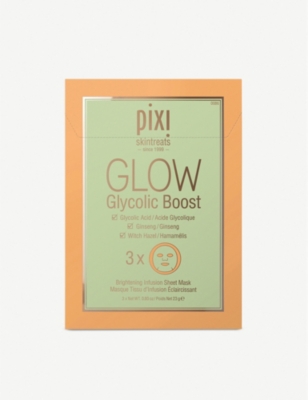 PIXI: GLOW Glycolic Boost Sheet Mask pack of three