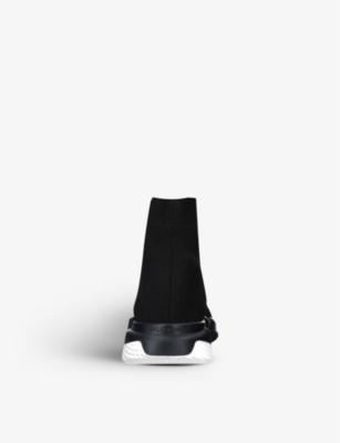Balenciaga Speed Slip-on Knitted Mid-top Trainers In Black