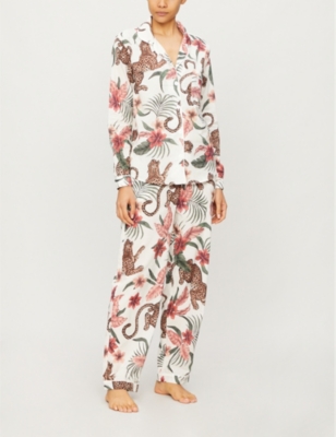 DESMOND AND DEMPSEY: Soleia jungle-print organic cotton pyjama set