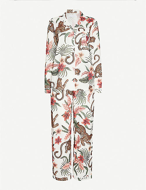 DESMOND AND DEMPSEY: Soleia jungle-print organic cotton pyjama set