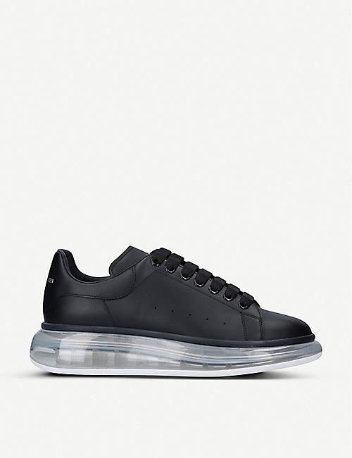 ALEXANDER MCQUEEN: Show transparent-sole leather trainers