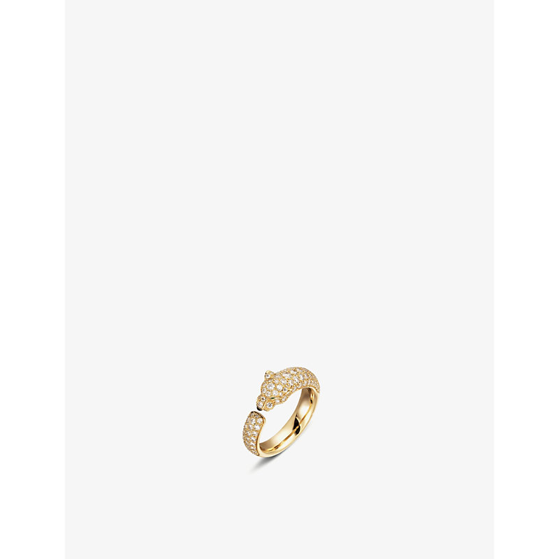Cartier Womens Yellow Gold Panthère 18ct Yellow-gold And Diamond Ring