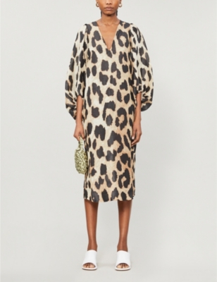 leopard print ganni dress