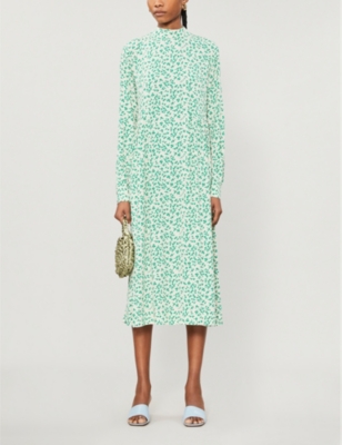 ganni crepe midi dress