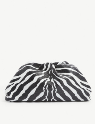 BOTTEGA The Pouch medium zebraprinted leather clutch