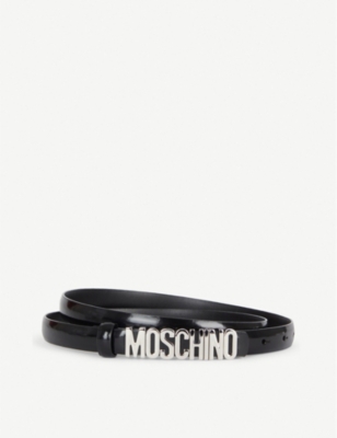 MOSCHINO - Logo leather belt 