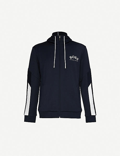 BOSS: Logo-embroidered cotton-jersey hoody