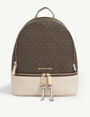 michael michael kors rhea medium leather backpack