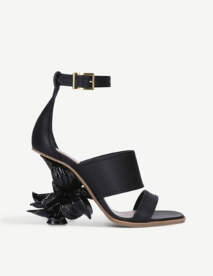 ALEXANDER MCQUEEN - Flower sculptural-heel leather sandals | Selfridges.com