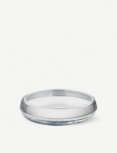 GEORG JENSEN: Duo glass and stainless steel bowl 15cm