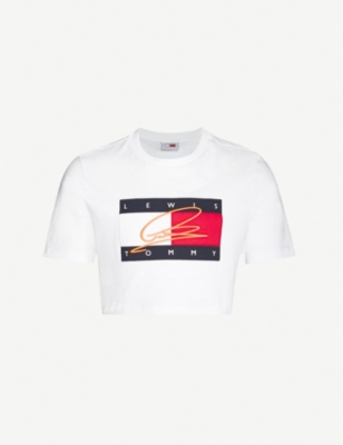 cropped t shirt tommy hilfiger