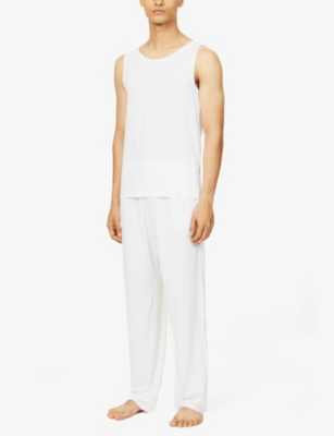 Shop Hanro Men's White Natural Function Stretch-jersey Vest