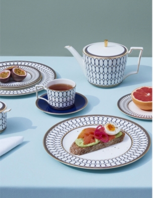 WEDGWOOD: Renaissance Gold fine bone china cups and saucers set of two