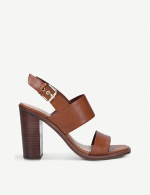 leather sandals block heel