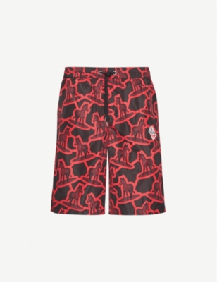 moncler swim shorts red