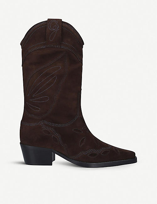 GANNI: High Texas leather heeled boots