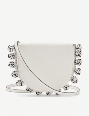 Loewe Heel Knots Leather Shoulder Bag In Soft White ModeSens