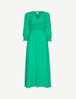 WHISTLES - Zenna shirred waist crepe dress | Selfridges.com