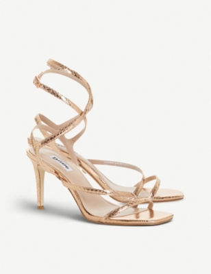 dune gold heeled sandals
