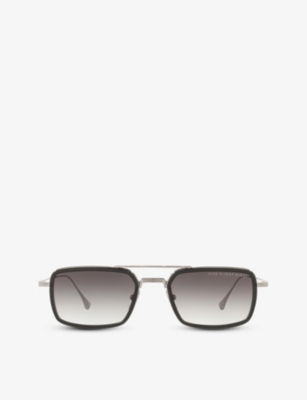 Dita Dts134-53-01-z Flight.008 Rectangular Acetate And Titanium Aviator Sunglasses In Grey