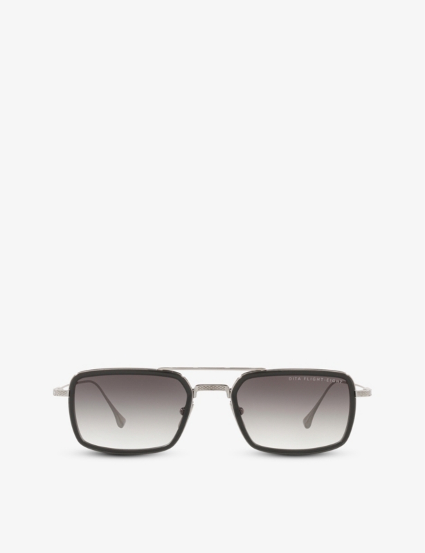 DTS134-53-01-Z Flight.008 rectangular acetate and titanium aviator sunglasses