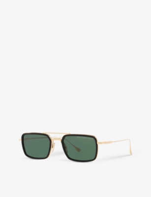Dita Dts-134-02 Flight.008 Titanium And Acetate Rectangle-frame Sunglasses In Black
