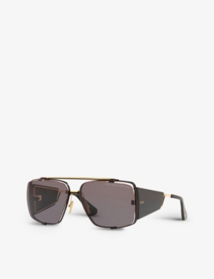 Dita Dts136-64-01-z Souliner-two Square-frame Titanium And Acetate Sunglasses In Black