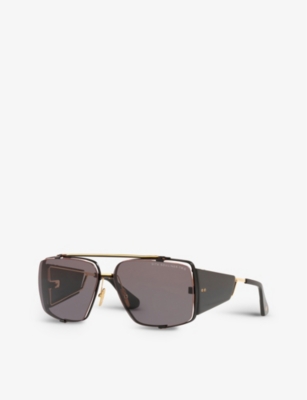 Shop Dita Women's Black Dts136-64-01-z Souliner-two Square-frame Titanium And Acetate Sunglasses