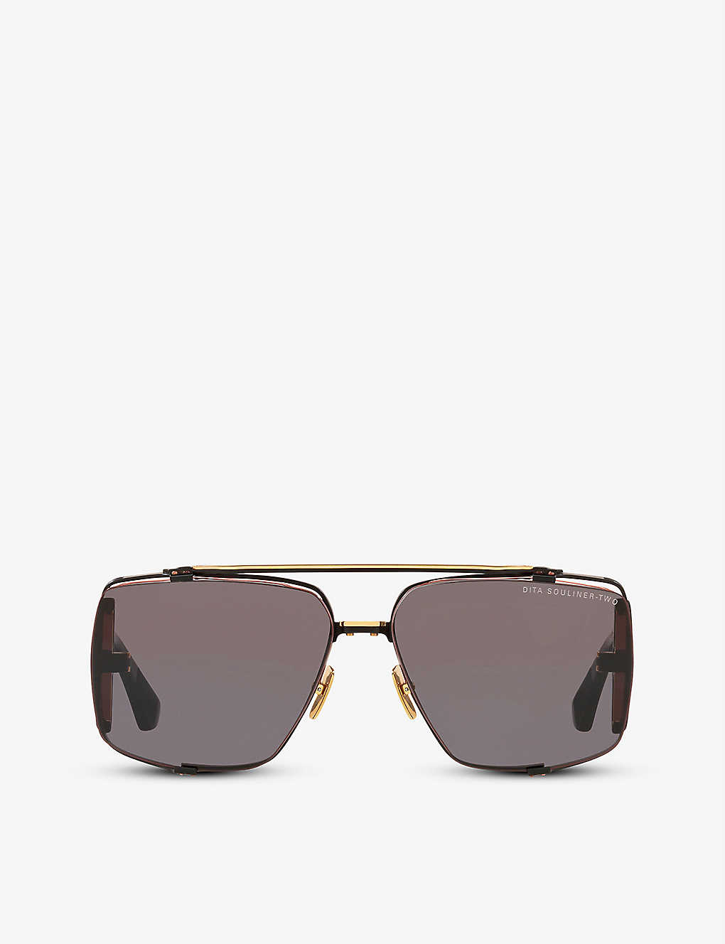 Shop Dita Women's Black Dts136-64-01-z Souliner-two Square-frame Titanium And Acetate Sunglasses