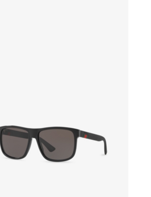 Gucci Womens Black Gg0010s Square-frame Acetate Sunglasses