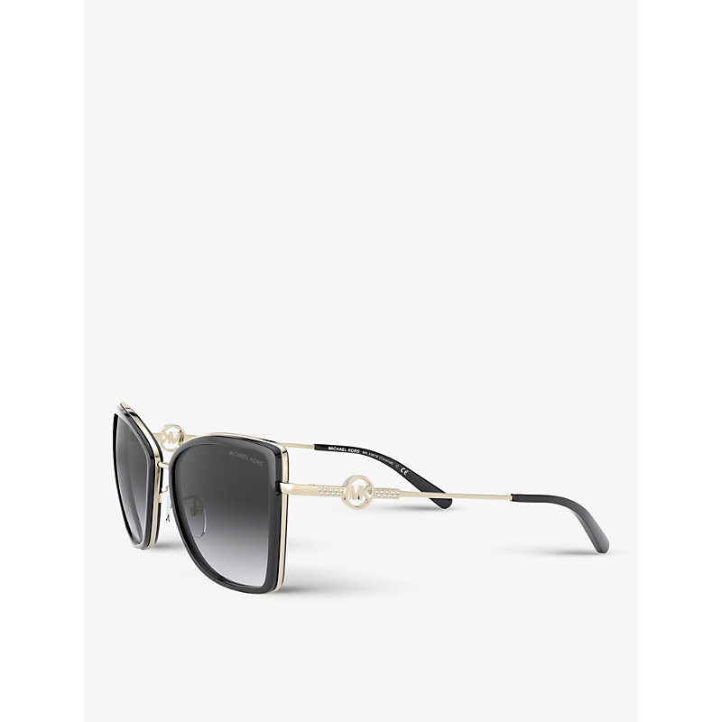 Shop Michael Kors Women's Gold Mk1067b 55 Corsica Square-frame Metal Sunglasses
