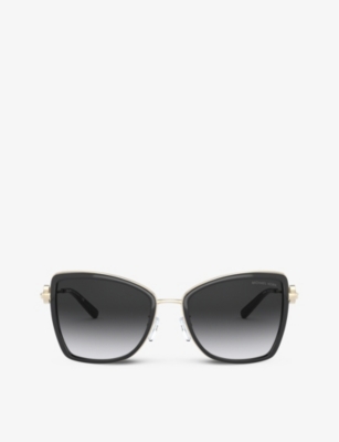 Michael Kors Mk1067b 55 Corsica Square-frame Metal Sunglasses In Gold