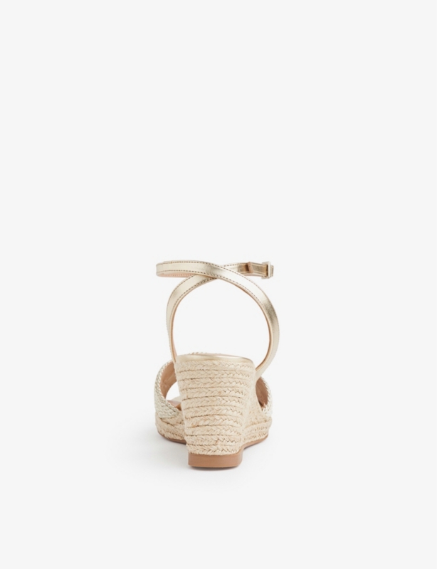 Santana cross-strap woven wedge sandals