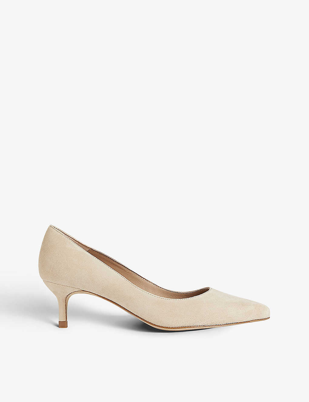 Lk Bennett Audrey Pointed-toe Leather Courts In Bei-trench