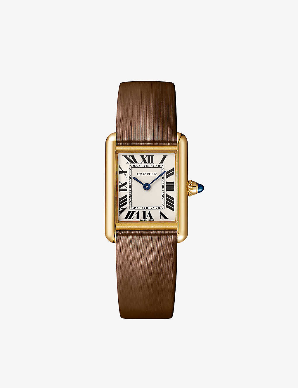 Cartier Womens Yellow Gold Crwgta0054 Tank Louis Small Model 18ct Yellow-gold And Leather Quartz Wat