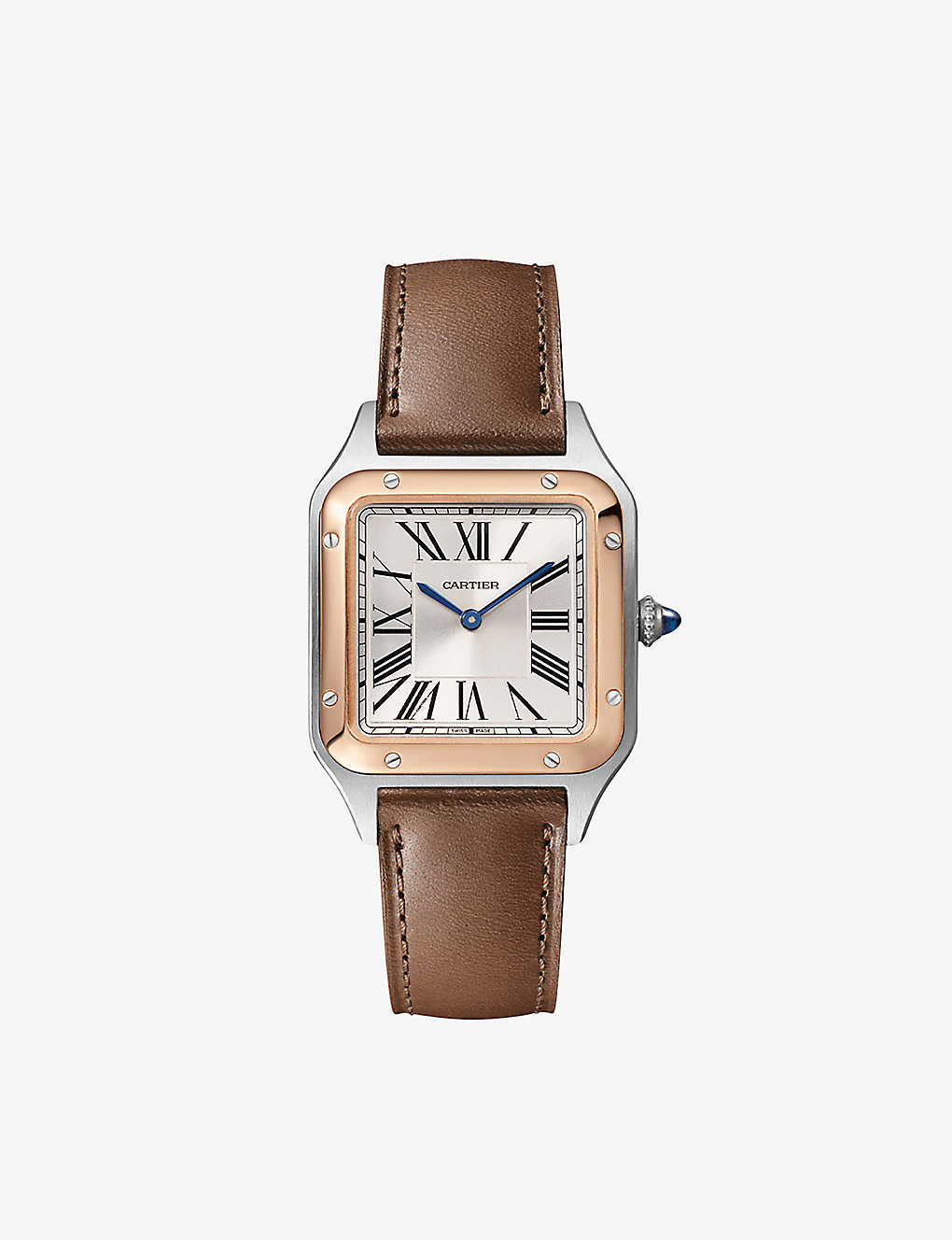 Cartier Womens Rose Gold Crw2sa0020 Santos Dumont Small Model 18ct Rose-gold And Leather High-autono