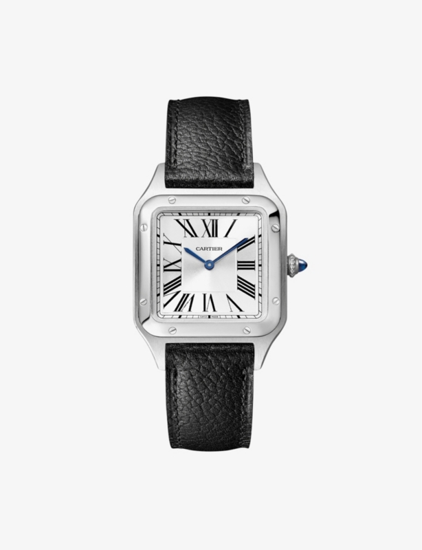 CRWSSA0041 Santos-Dumont small model stainless-steel and leather quartz watch