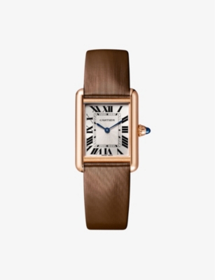 CARTIER: CRWGTA0061 Tank Louis Cartier 18ct rose-gold and leather mechanical watch