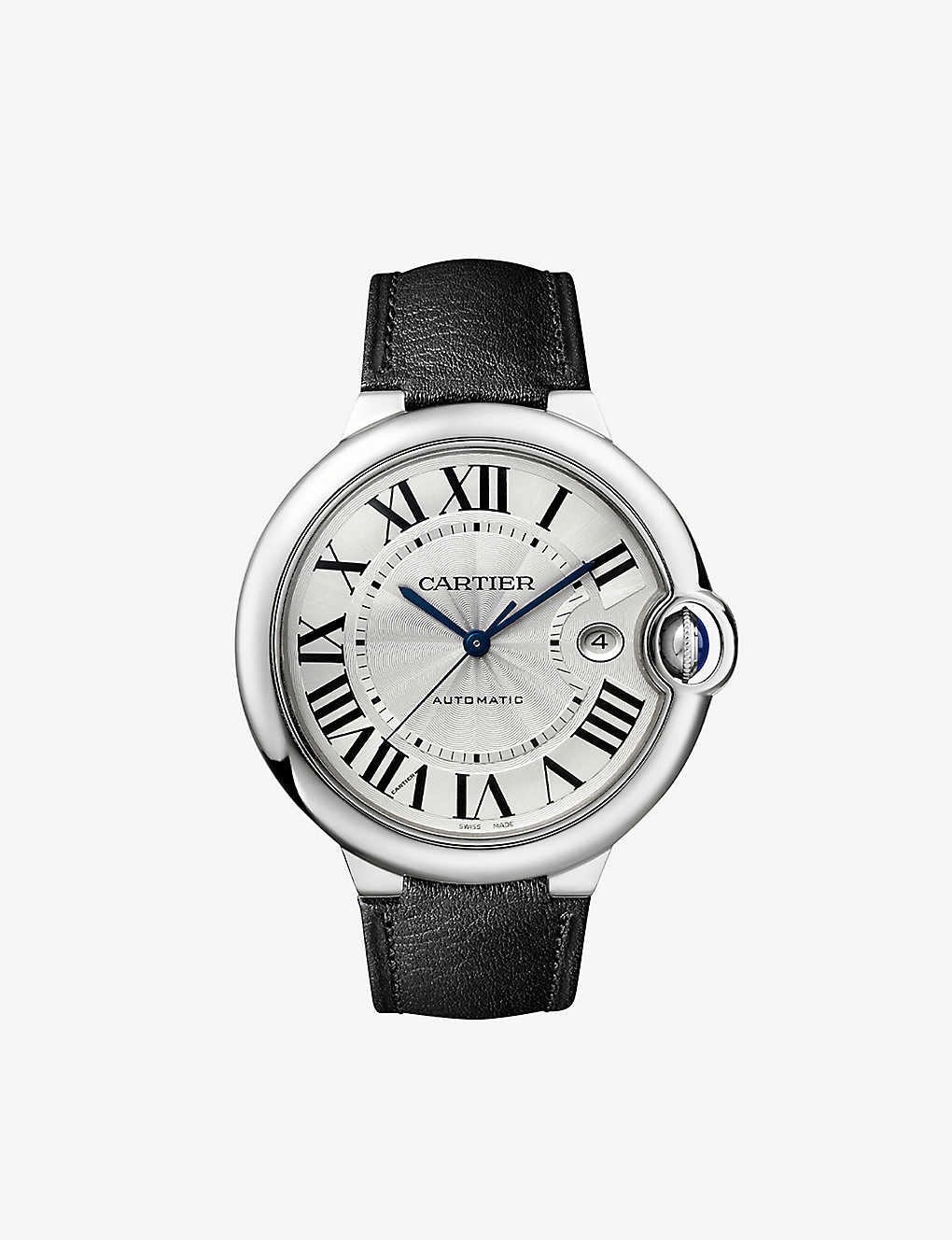 Cartier Mens Steel Crwsbb0038 Ballon Bleu Stainless-steel And Leather Watch