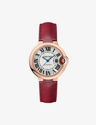 Cartier Mens Rose Gold Crwgbb0037 Ballon Bleu De 18ct Rose-gold And Leather Self-winding Mechanical