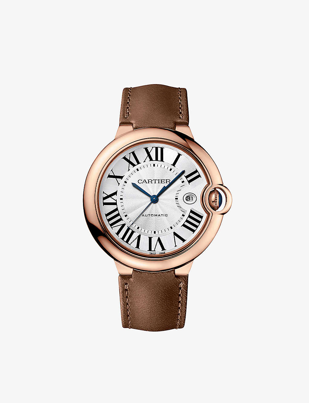 Cartier Mens Rose Gold Crwgbb0041 Ballon Bleu 18ct Rose-gold And Leather Watch