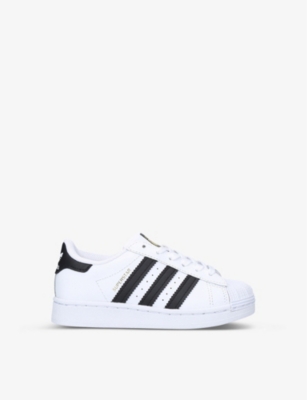 Shop Adidas Originals Adidas Boys White/blk Kids Stan Smith Leather Trainers 6-10 Years