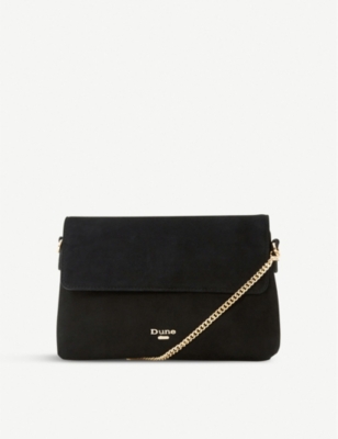 black suede clutch bag