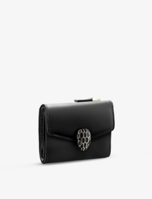 Bvlgari Womens Black Serpenti Forever Compact Card Holder