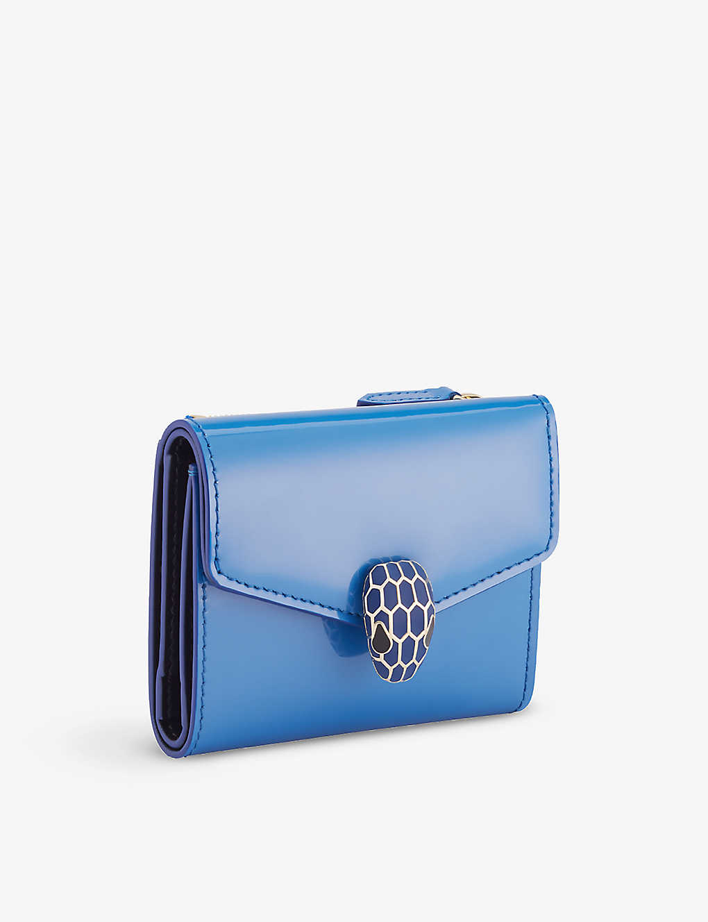 Bvlgari Serpenti Forever Compact Card Holder In Blue