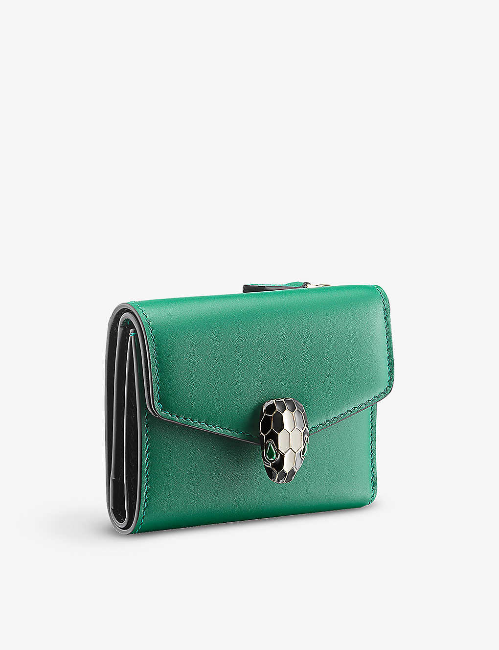 Bvlgari Serpenti Forever Compact Card Holder In Green