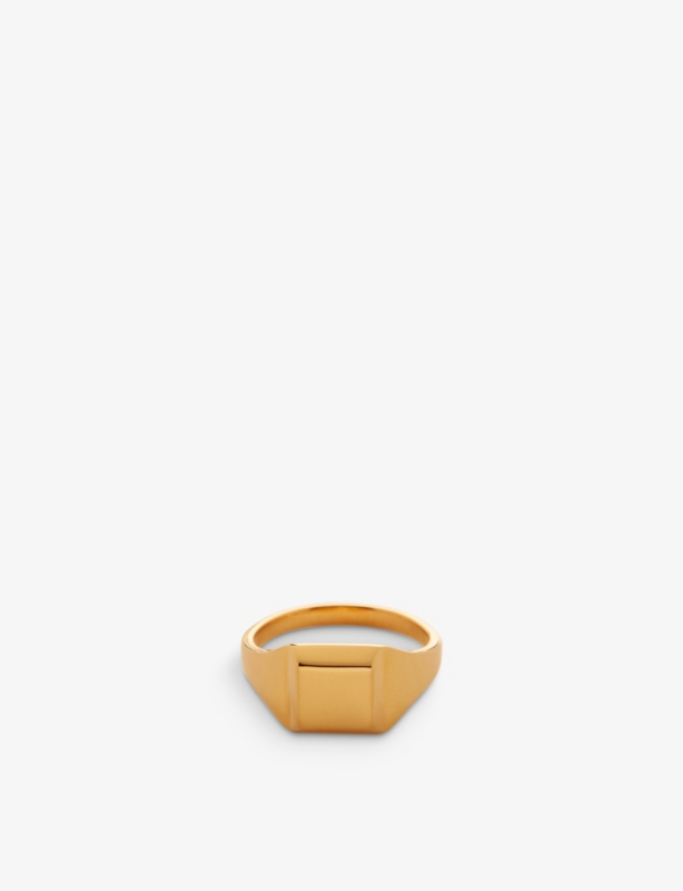 Signature 18ct yellow gold-plated vermeil sterling-silver signet ring