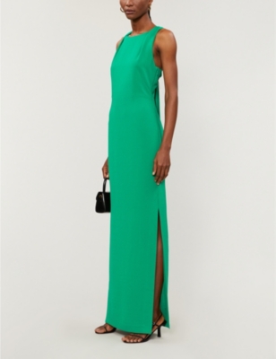 Shop Whistles Women's Green Tie Back Woven Maxi Dress