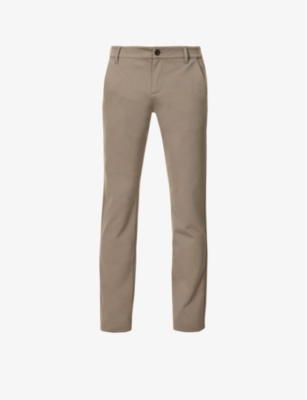 Paige Mens Dark Taupe Stafford Slim-fit Tapered-leg Stretch-woven Trousers